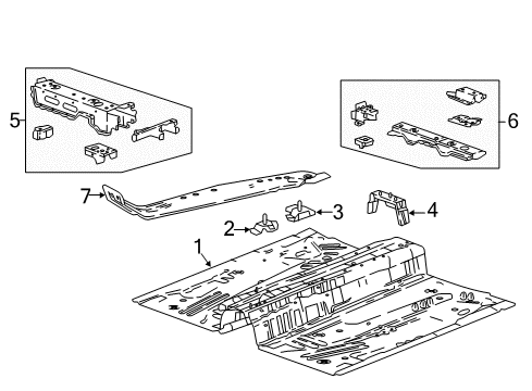 2020 Buick Regal TourX Pillars, Rocker & Floor - Floor & Rails Front Crossmember Diagram for 23298020