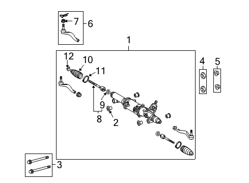 2011 Lexus LS460 Steering Column & Wheel, Steering Gear & Linkage, Shroud, Switches & Levers Power Steering Link Assembly Diagram for 44200-50381