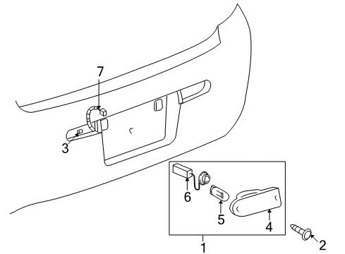 2008 Pontiac G5 Bulbs Back Up Lamp Assembly Diagram for 10440612