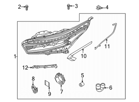 2022 Kia Forte Headlamp Components LAMP ASSY-HEAD, LH Diagram for 92101M7700