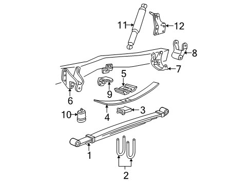 2010 Ford F-350 Super Duty Rear Suspension Components, Stabilizer Bar Shock Diagram for 7C3Z-18125-LEA