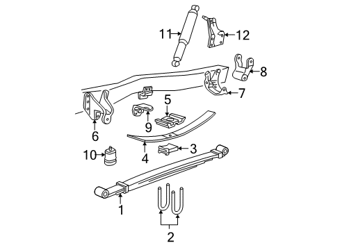 2008 Ford F-250 Super Duty Rear Suspension Components, Stabilizer Bar Shock Diagram for 7C3Z-18125-CEA