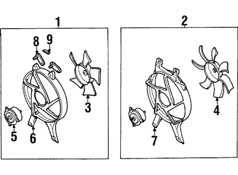 1998 Infiniti Q45 A/C Condenser Fan Fan & Motor Assy-Condenser Diagram for 92120-6P013