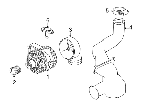 1997 BMW 528i Alternator Air Channel Diagram for 12311744460