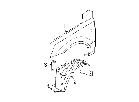 2006 Kia Sorento Fender & Components Guard Assembly-Front Wheel Diagram for 868123E011