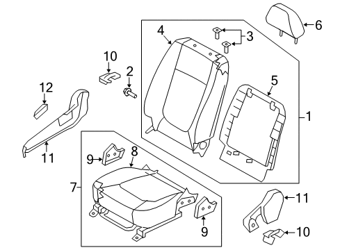 2008 Kia Spectra Front Seat Components Cushion Assembly-Front S Diagram for 882022F702293
