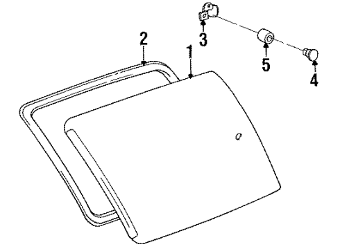 1995 Toyota Previa Side Loading Door - Glass & Hardware Latch Diagram for 62910-28020-B0