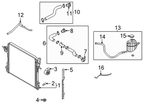 2022 Genesis GV80 Radiator & Components Clip-Hose Diagram for 14720-25006-S