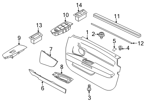 2015 BMW 750Li xDrive Trunk Inner Right Window Channel Cover Diagram for 51337178004