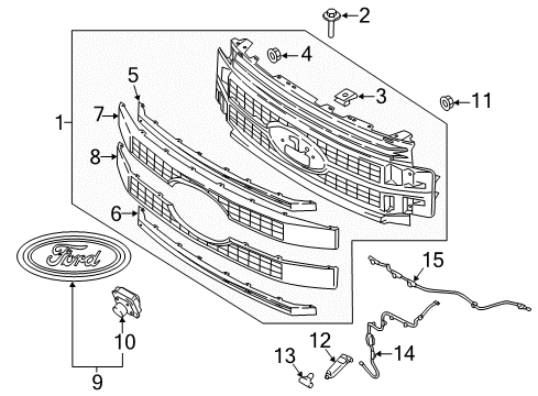 2017 Ford F-250 Super Duty Parking Aid Connector Hose Diagram for HC3Z-17A605-D