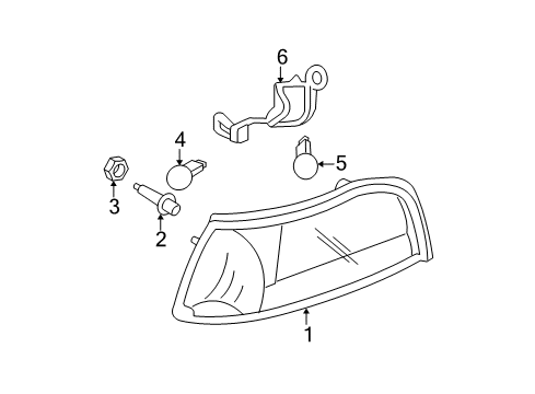 2003 Mercury Marauder Bulbs Signal Lamp Assembly Diagram for 3W3Z-13201-BA