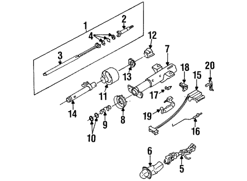 1996 Oldsmobile Cutlass Supreme Steering Column, Steering Wheel Lever Asm-Automatic Transmission Control Diagram for 26043790