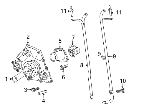 2015 Dodge Charger Water Pump Stud-Double Ended Diagram for 6508200AA
