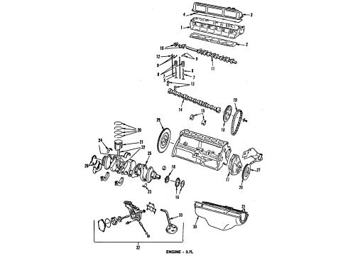 1984 Dodge D150 Engine & Trans Mounting Valve-Intake Diagram for 1947623