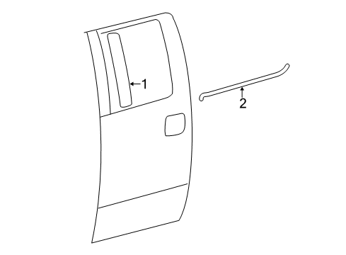 2004 Ford F-150 Exterior Trim - Rear Door Upper Molding Diagram for 5L3Z-16255A34-AAA