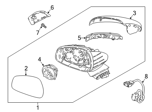 2021 Kia Stinger Mirrors Mirror Assembly-Outside Diagram for 87610J5530DCH