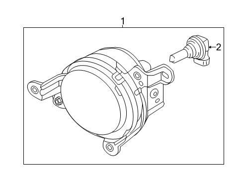 2015 Kia Soul EV Fog Lamps Front Fog Lamp Assembly, Right Diagram for 92202E4010