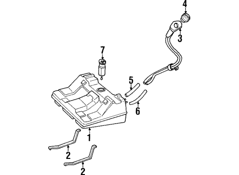 1997 Pontiac Grand Prix Fuel System Components Fuel Tank Fuel Pump Module Kit Diagram for 19180094