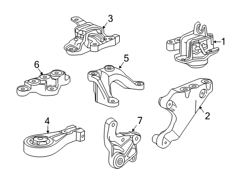 2020 Chevrolet Spark Automatic Transmission Transmission Mount Bracket Diagram for 95174549