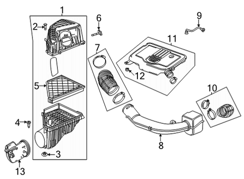 2021 Cadillac XT6 Air Intake Resonator Diagram for 84649934