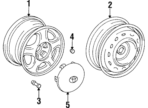 1998 Toyota Supra Wheels, Covers & Trim Center Cap Diagram for 42603-14340