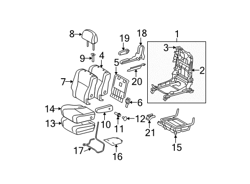 2010 Toyota Highlander Second Row Seats Cushion Shield Diagram for 71825-0E040-B0