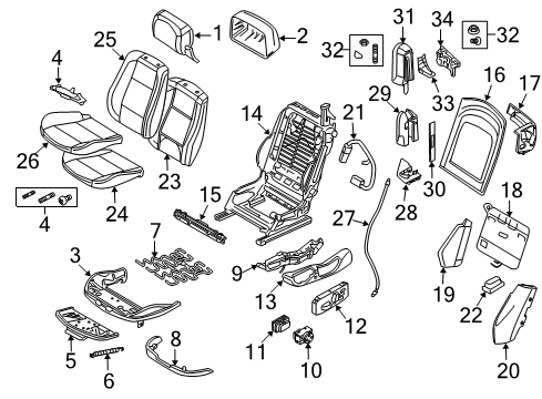 2008 BMW 335i Lumbar Control Seats Seat Upholstery, Left Diagram for 52109113389