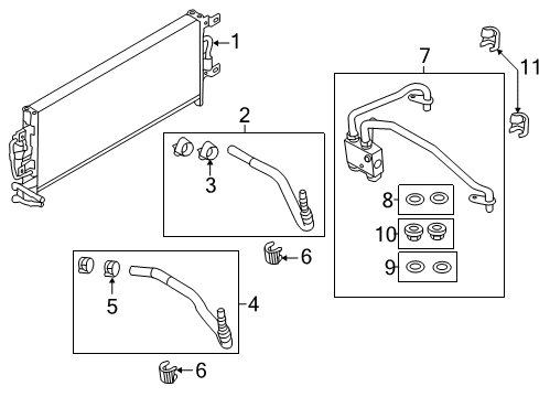 2014 Ford Explorer Trans Oil Cooler Inlet Tube Diagram for BB5Z-7W063-D
