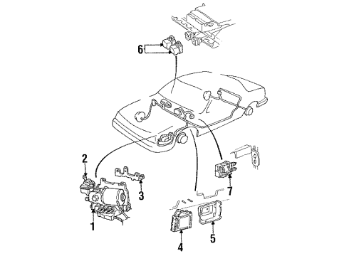 1991 Cadillac Fleetwood Anti-Lock Brakes Hose, Brake Master Cylinder Diagram for 25528384