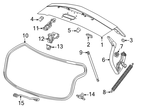 2015 Cadillac XTS Trunk Lid Rear Camera Diagram for 23388750