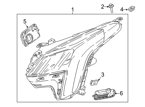 2018 Cadillac XTS Bulbs Composite Headlamp Diagram for 84469439