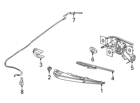 2021 Jeep Cherokee Wiper & Washer Components GROMMET-Rear WIPER Motor Diagram for 68290445AA