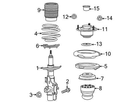 2021 Cadillac CT4 Struts & Components - Front Strut Diagram for 84806227