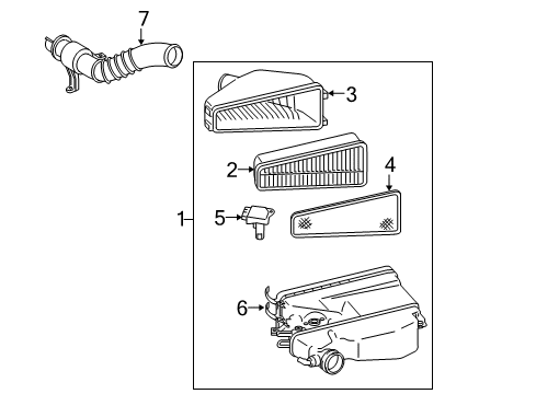 2008 Toyota Tundra Air Intake Air Hose Diagram for 17882-0P030