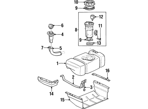 1997 Jeep Cherokee Filters Fuel Gauge Tank Float Level Sending Unit Diagram for 5013473AA