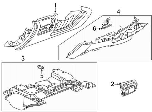 2021 Cadillac CT4 Cluster & Switches, Instrument Panel Lower Insulator Diagram for 84612381