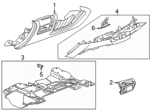 2021 Cadillac CT4 Cluster & Switches, Instrument Panel Courtesy Lamp Diagram for 13532398