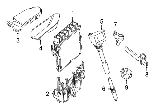 2017 BMW 530i xDrive Powertrain Control Spark Plugs Diagram for 12120040551