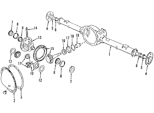 1998 Dodge Durango Rear Axle, Differential, Propeller Shaft Axle Shaft Diagram for 52069389AB