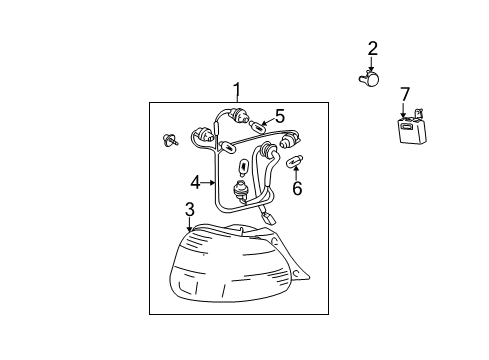 2003 Lexus GS300 Bulbs Cord, Rear Combination Diagram for 81555-30860