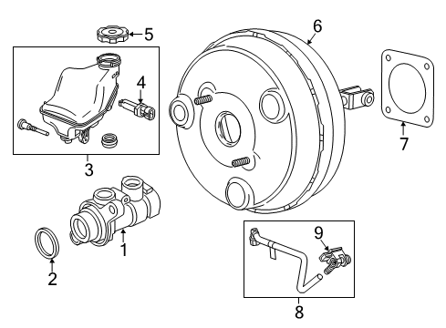 2015 GMC Canyon Dash Panel Components Master Cylinder Reservoir Diagram for 84730882