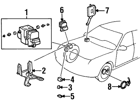 1997 Toyota Avalon ABS Components Relay Upper Cover Diagram for 89771-12010