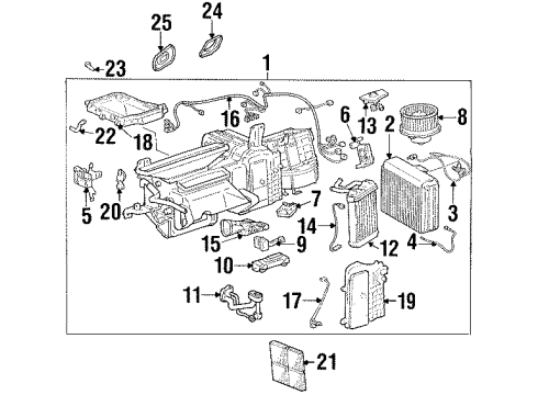 1999 Lexus SC400 Heater Core & Control Valve Damper Servo Sub-Assembly (For Cooling Unit) Diagram for 87106-24110