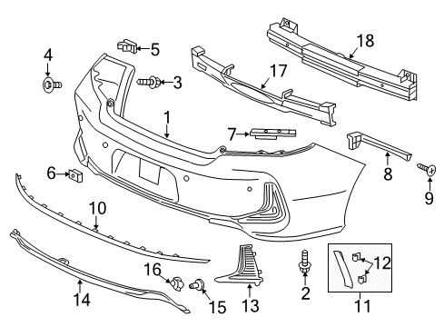 2017 Honda Accord Rear Bumper Spacer, R. RR. Bumper Side Diagram for 71593-T3L-A01