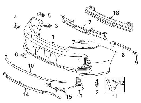 2017 Honda Accord Rear Bumper Reflector Assy., L. RR. Diagram for 33555-T3L-A11