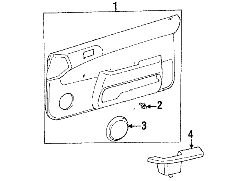 1996 Toyota Tercel Door & Components Armrest Assy, Front, LH Diagram for 74220-16070-E0
