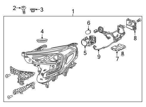 2022 GMC Terrain Headlamp Components Composite Assembly Diagram for 84945166