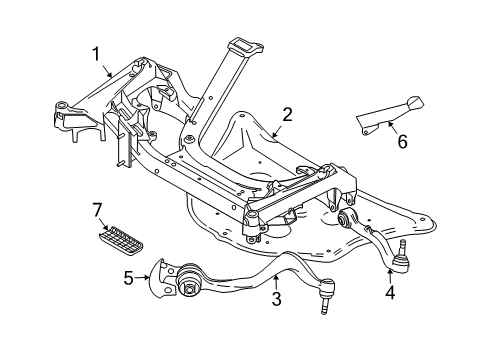 2003 BMW 745i Front Suspension Components, Lower Control Arm, Ride Control, Stabilizer Bar Tension Strut Cover Diagram for 31146756146