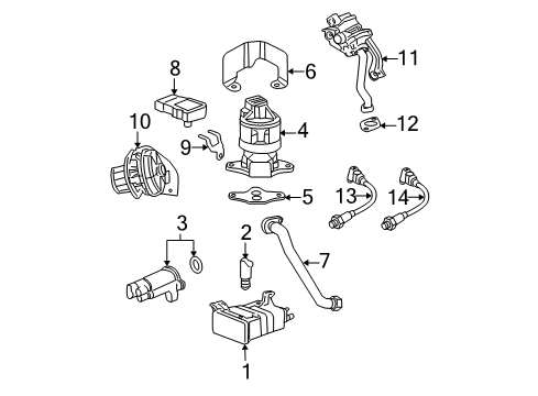 2006 Cadillac DTS Emission Components Filter Diagram for 19177702