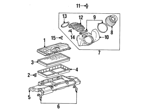 1999 Pontiac Firebird Air Intake Cover Asm, Air Cleaner Housing Diagram for 19201288